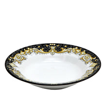 Load image into Gallery viewer, DERUTA COLORI: Pasta/Soup Rim Plate - BLACK/GOLD - Artistica.com
