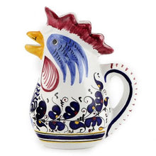 Load image into Gallery viewer, ORVIETO BLUE ROOSTER: Rooster of Fortune Pitcher (1 Liter 34 Oz 1 Qt) - Artistica.com
