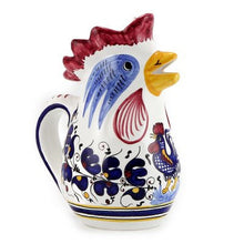 Load image into Gallery viewer, ORVIETO BLUE ROOSTER: Rooster of Fortune Pitcher (1 Liter 34 Oz 1 Qt) - Artistica.com
