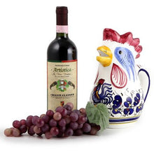 Load image into Gallery viewer, ORVIETO BLUE ROOSTER: Rooster of Fortune Pitcher (1 Liter 34 Oz 1 Qt) - Artistica.com
