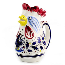 Load image into Gallery viewer, ORVIETO BLUE ROOSTER: Rooster of Fortune Pitcher (1 Liter 34 Oz 1 Qt) - Artistica.com
