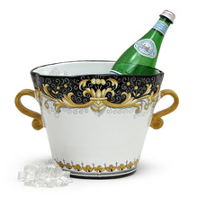 Load image into Gallery viewer, DERUTA COLORI: Ice Bucket Oval with handles - BLACK/GOLD - Artistica.com
