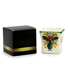 Load image into Gallery viewer, DERUTA CANDLES: Square Flared Candle Holly Leaves Design
