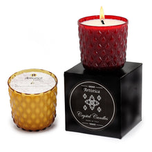 Load image into Gallery viewer, CRYSTAL CANDLES: Net Glass Design Candle ~ AMBER (10 Oz) - Artistica.com
