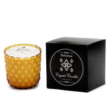 Load image into Gallery viewer, CRYSTAL CANDLES: Net Glass Design Candle ~ AMBER (10 Oz) - Artistica.com
