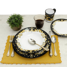 Load image into Gallery viewer, DERUTA COLORI: Pasta/Soup Rim Plate - BLACK/GOLD - Artistica.com
