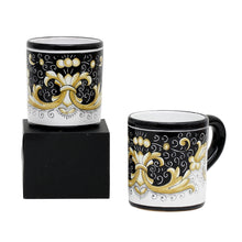 Load image into Gallery viewer, GIFT BOX: With two Deruta Mugs - DERUTA COLORI Black Gold Design - Artistica.com
