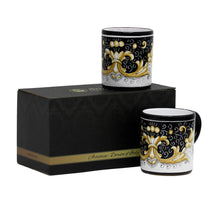 Load image into Gallery viewer, GIFT BOX: With two Deruta Mugs - DERUTA COLORI Black Gold Design - Artistica.com
