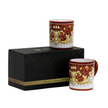 Load image into Gallery viewer, GIFT BOX: With two Deruta Mugs - DERUTA COLORI Coral Red Design - Artistica.com
