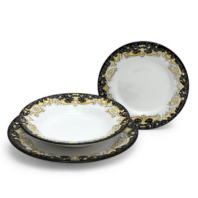 DERUTA COLORI: 3 Pieces Place Setting Bundle - BLACK/GOLD - Artistica.com